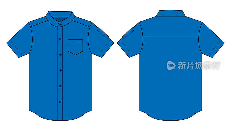 Blue Uniform Shirt Vector for Template